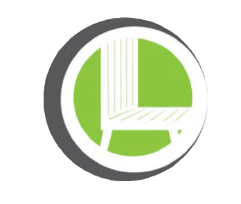 Green circle with a chair silhouette; bordered by a gray circle.