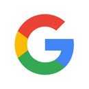 Google logo: Large “G” in blue, with surrounding segments of red, yellow, and green.