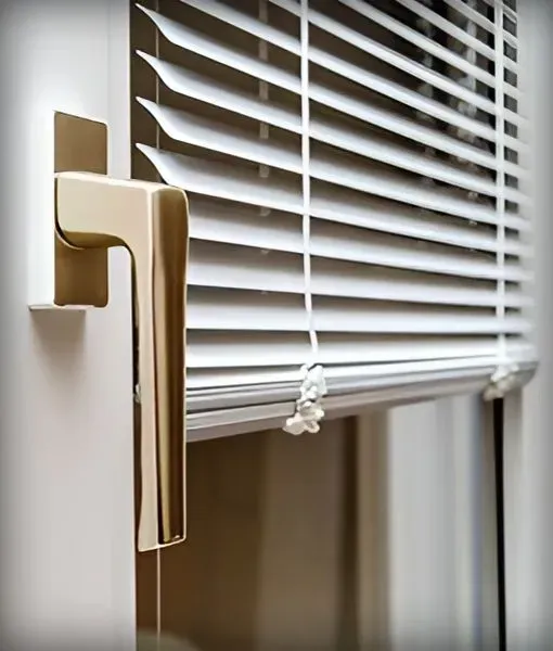 Close-up of Beige Window Blinds With a Pull Cord Beside a Window Frame — Another Blind Man in Tewantin, QLD