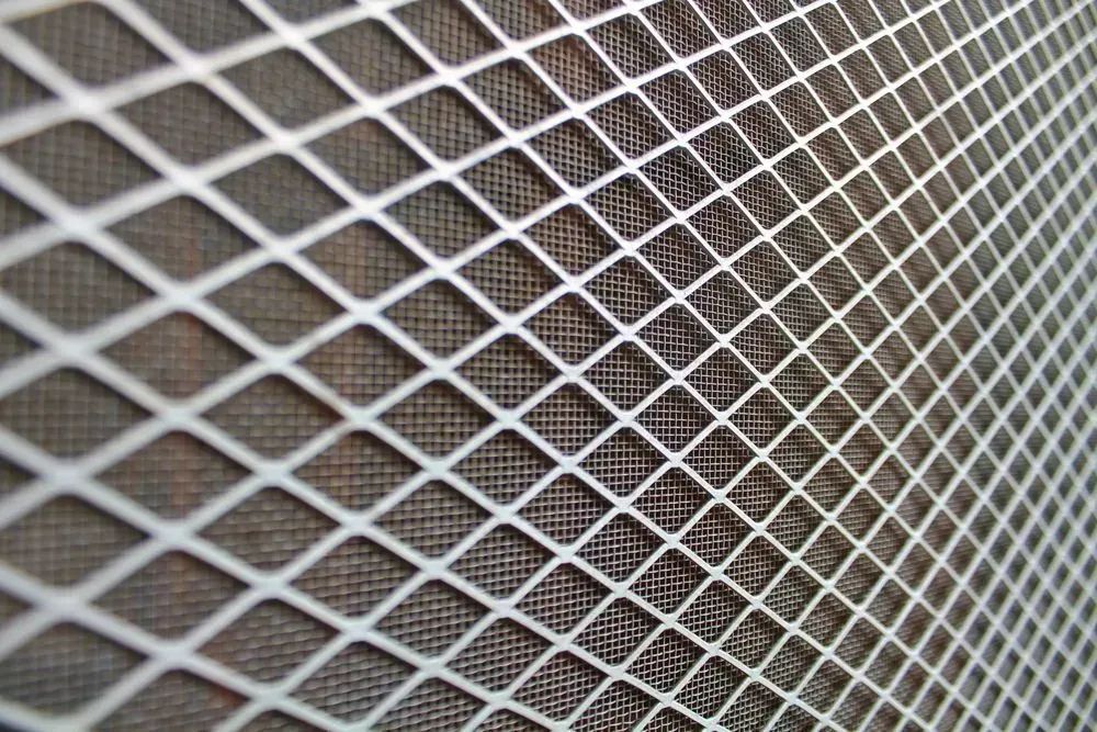 Close-up of a Silver Metal Mesh Grid With Diamond-shaped Openings — Another Blind Man in Tewantin, QLD