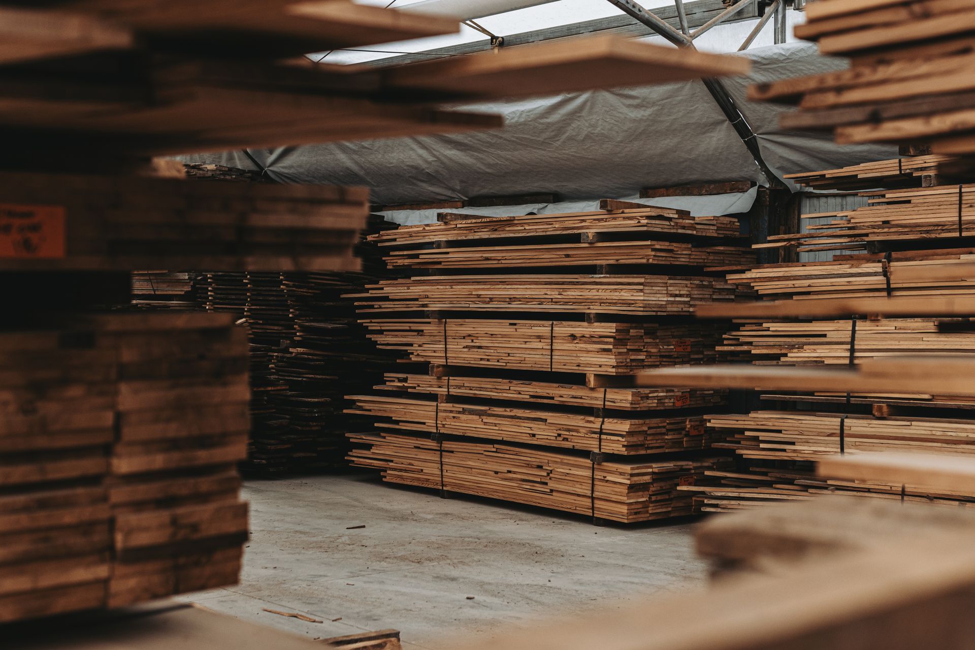 A warehouse filled with stunning historic lumber reclaimed in the US.