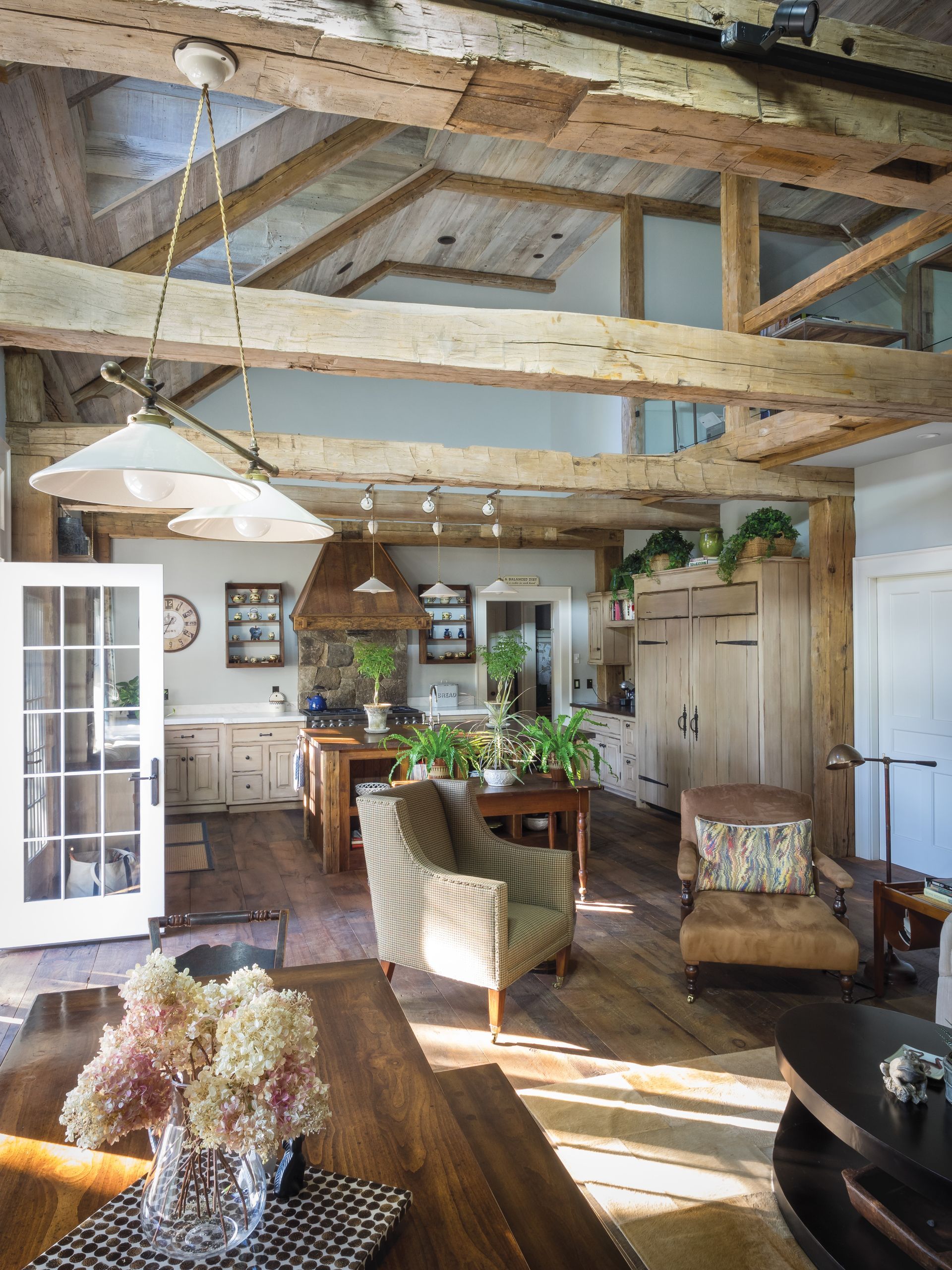 historic barn frame for a new home