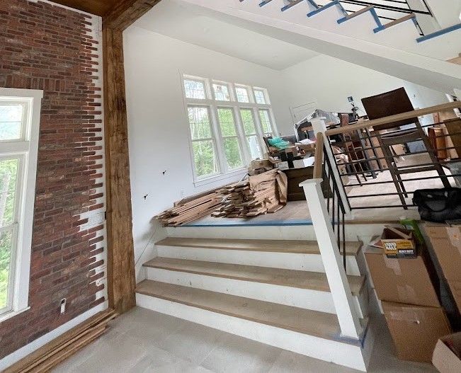 Stairs leading up and a brick wall in Pennsylvania
