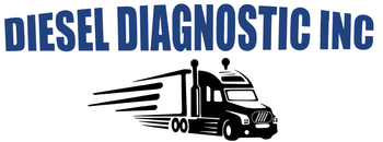 A black silhouette of a semi-truck with motion lines below the navy blue text 