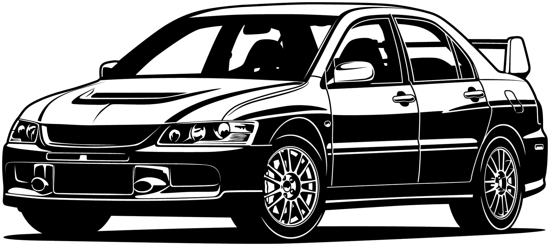Auto Grafik schwarz weiß