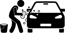Schwammreinigung von Auto Icon