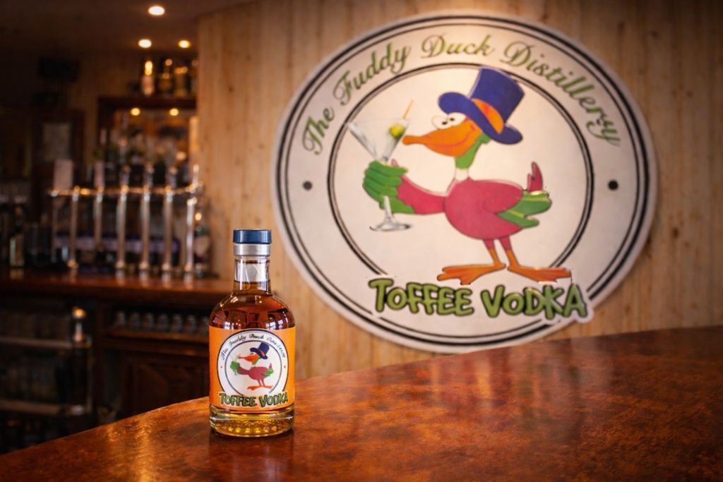 The Fuddy Duck Distillery Toffee Vodka - 200ml FREE Delivery 15 mile radius of PE21