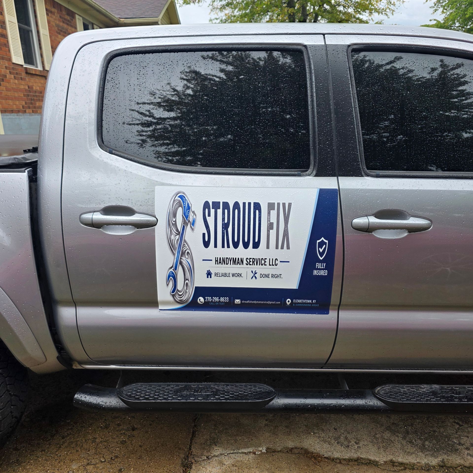Stroud Fix Handyman Service truck parked in Elizabethtown, KY