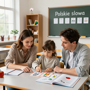Child learning Polish