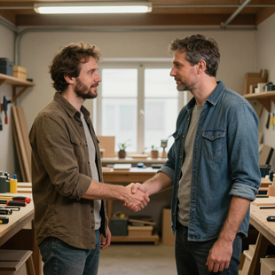 Entrepreneurs shaking hands