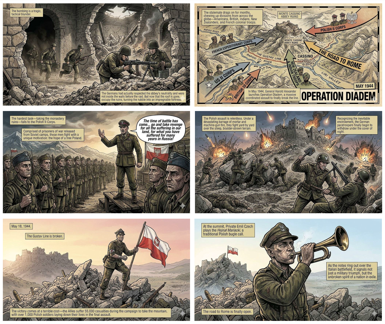 Battle of Monte Cassino Sketches