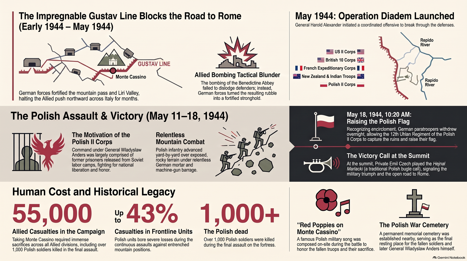 Battle of Monte Cassino Infographics