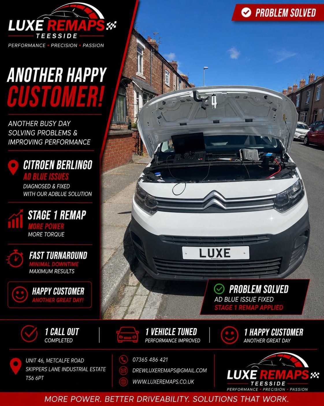 Citroën Berlingo AdBlue Repair & Stage 1 Remap in Middlesbrough