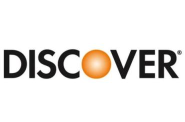 Discover logo with black text and orange circle for the “o”