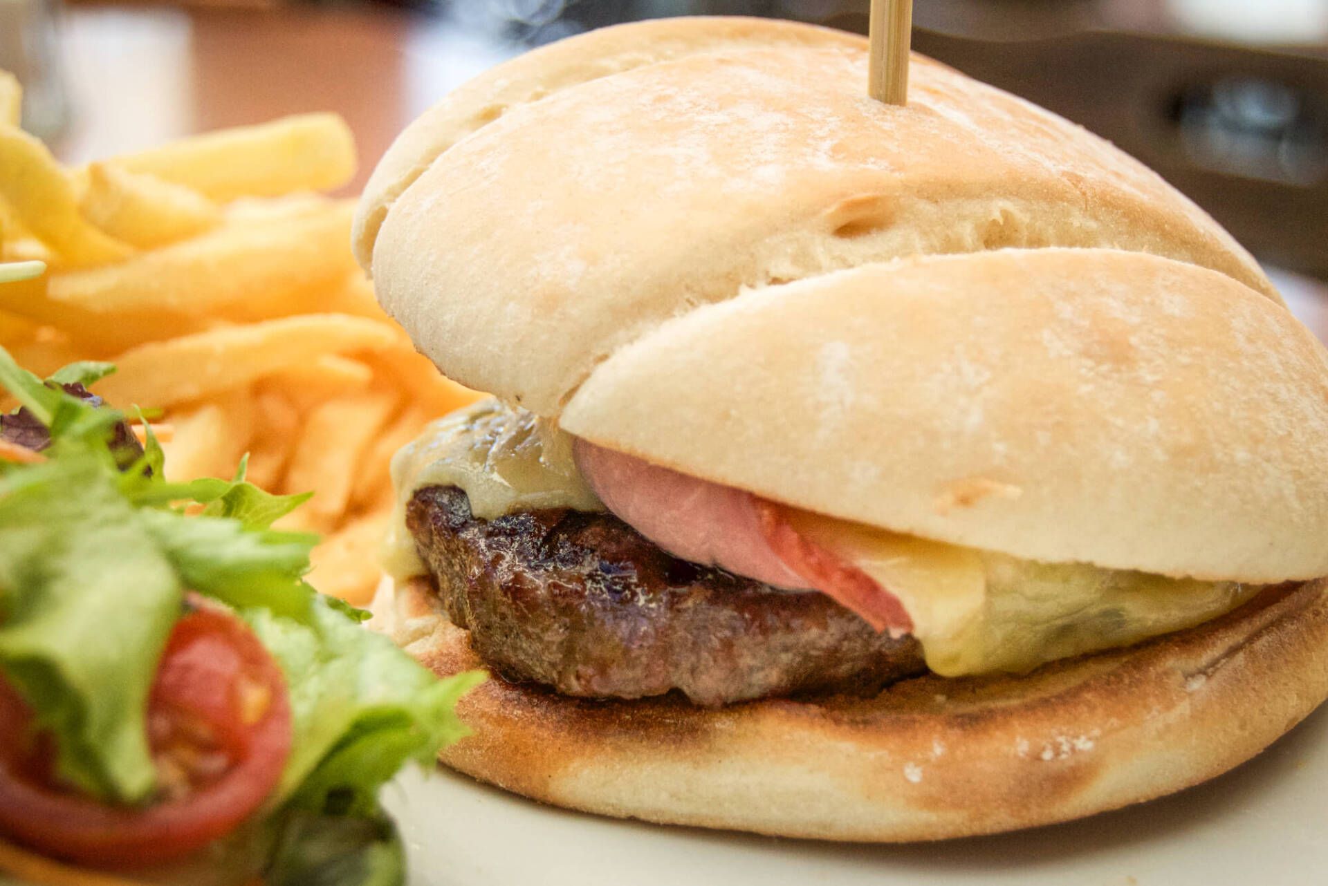 Burger food served at the Ocean Deck, Sandown, Isle of Wight, photography by MooksGoo