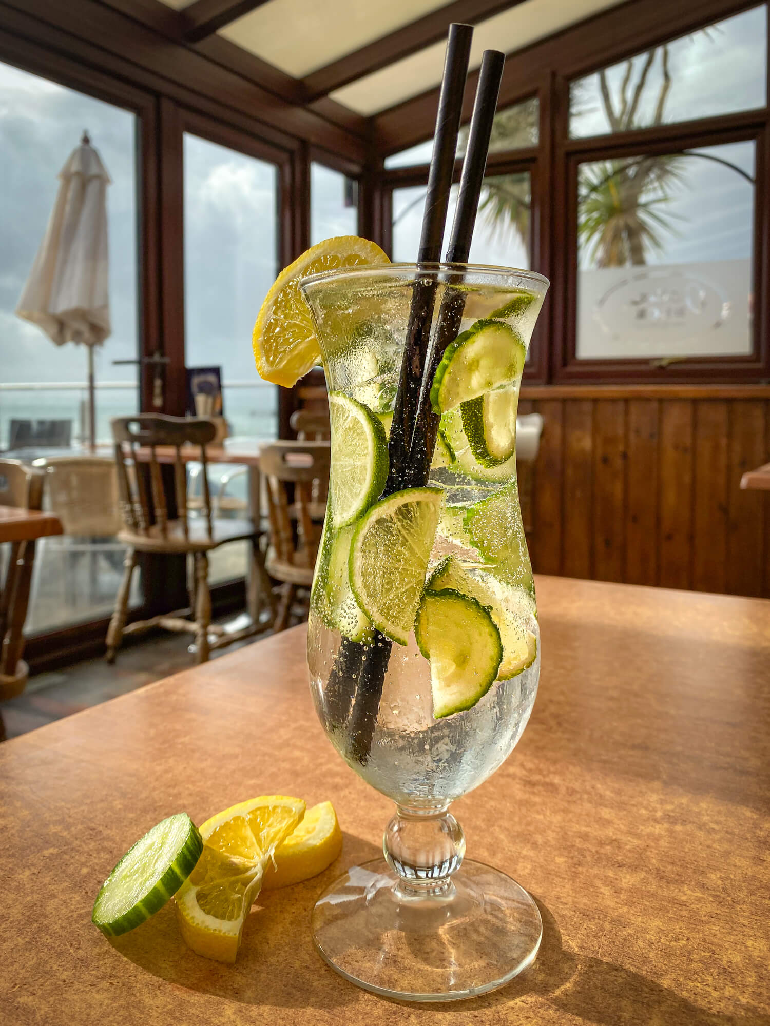 Cocktail summer drink, served at the Ocean Deck, Sandown, Isle of Wight, photography by MooksGoo