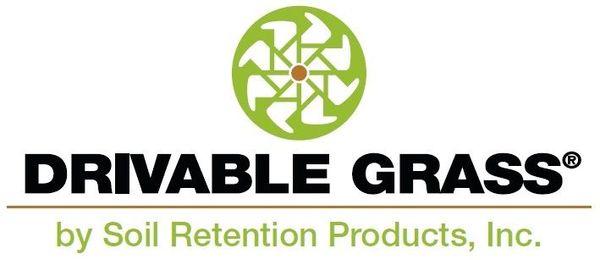The logo for drivable grass by soil retention products inc.