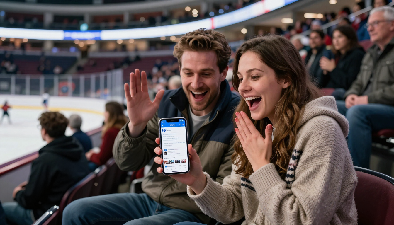 Community members engaging with hockey updates on social media.