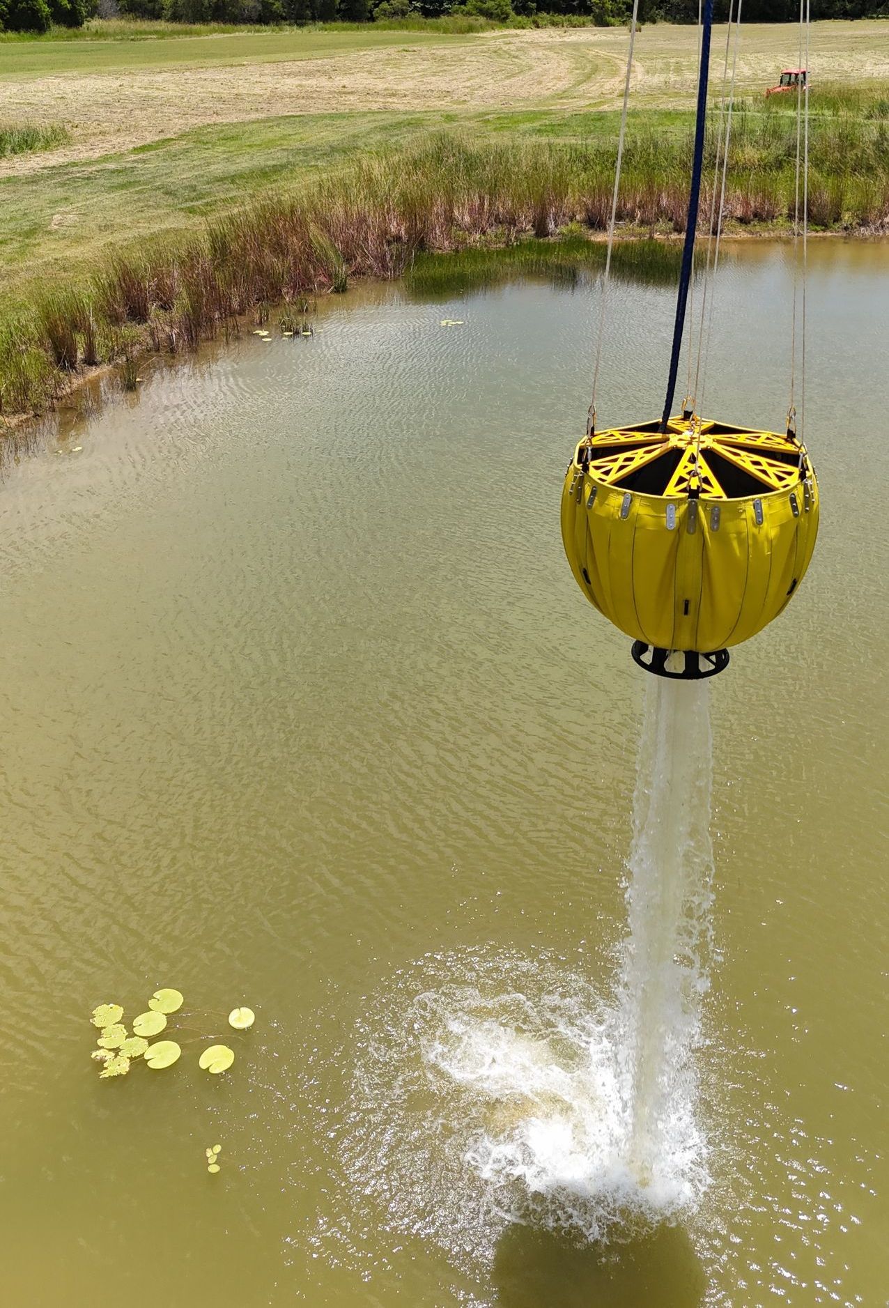 bucket throwing water