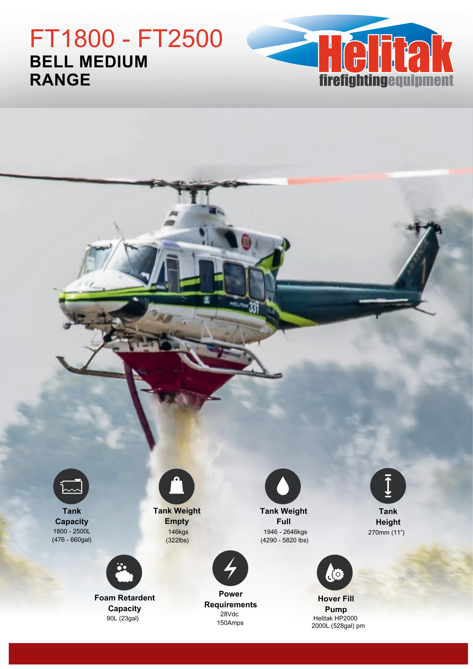 Helitak FT1800 - FT2500 Helicopter Fire Fighting Tank brochure