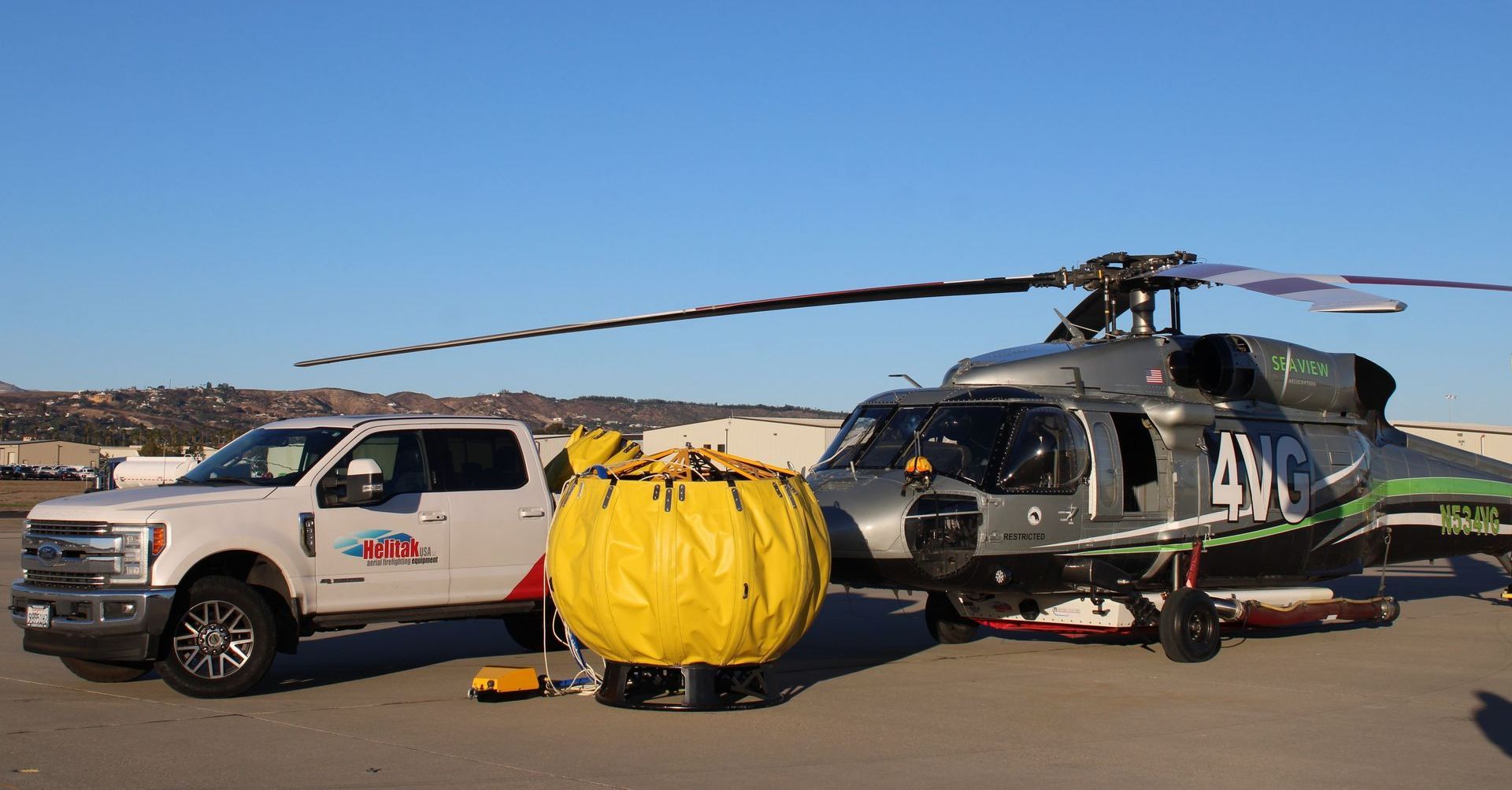 bucket with fire tank