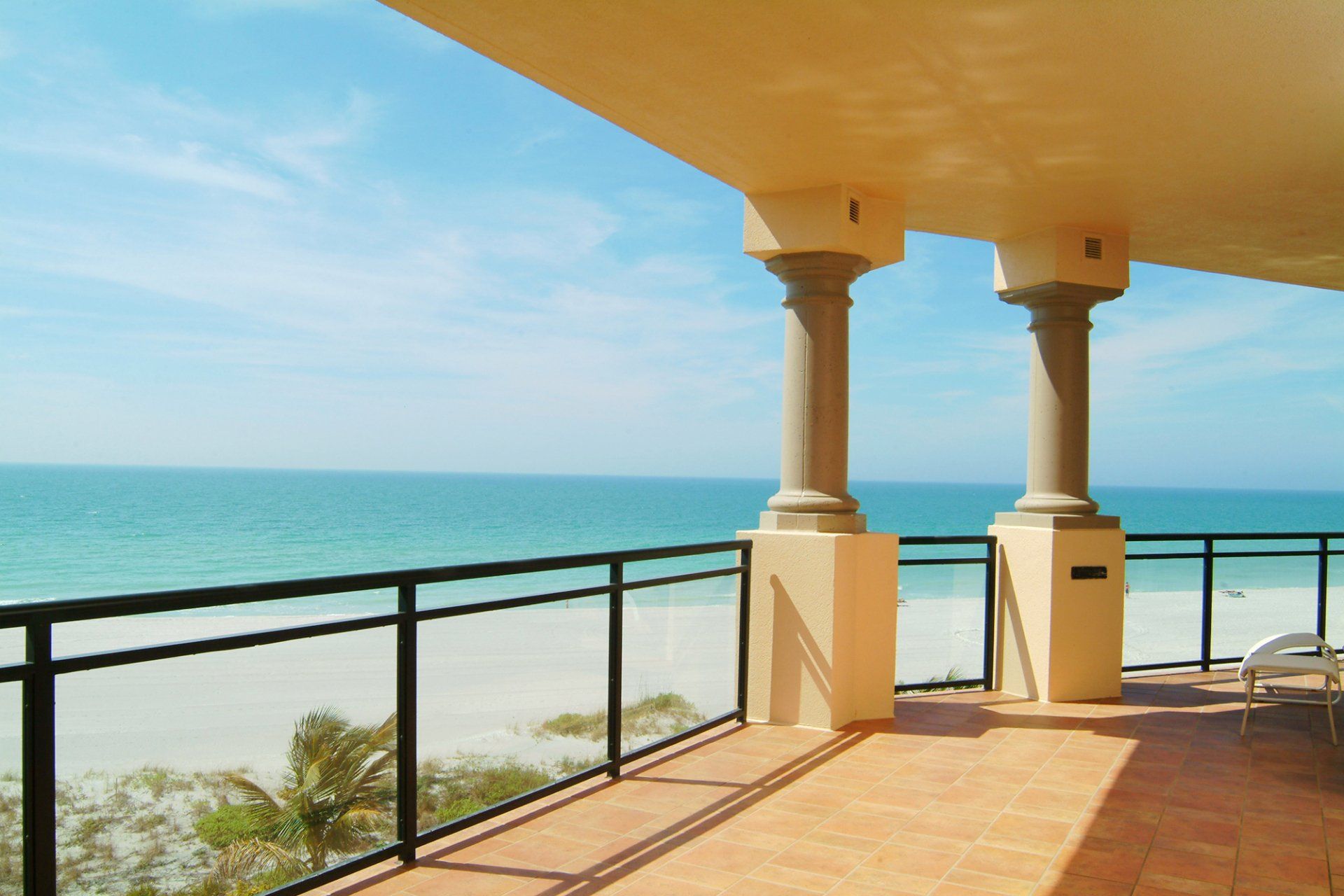 lido key home with patio overlooking the beach