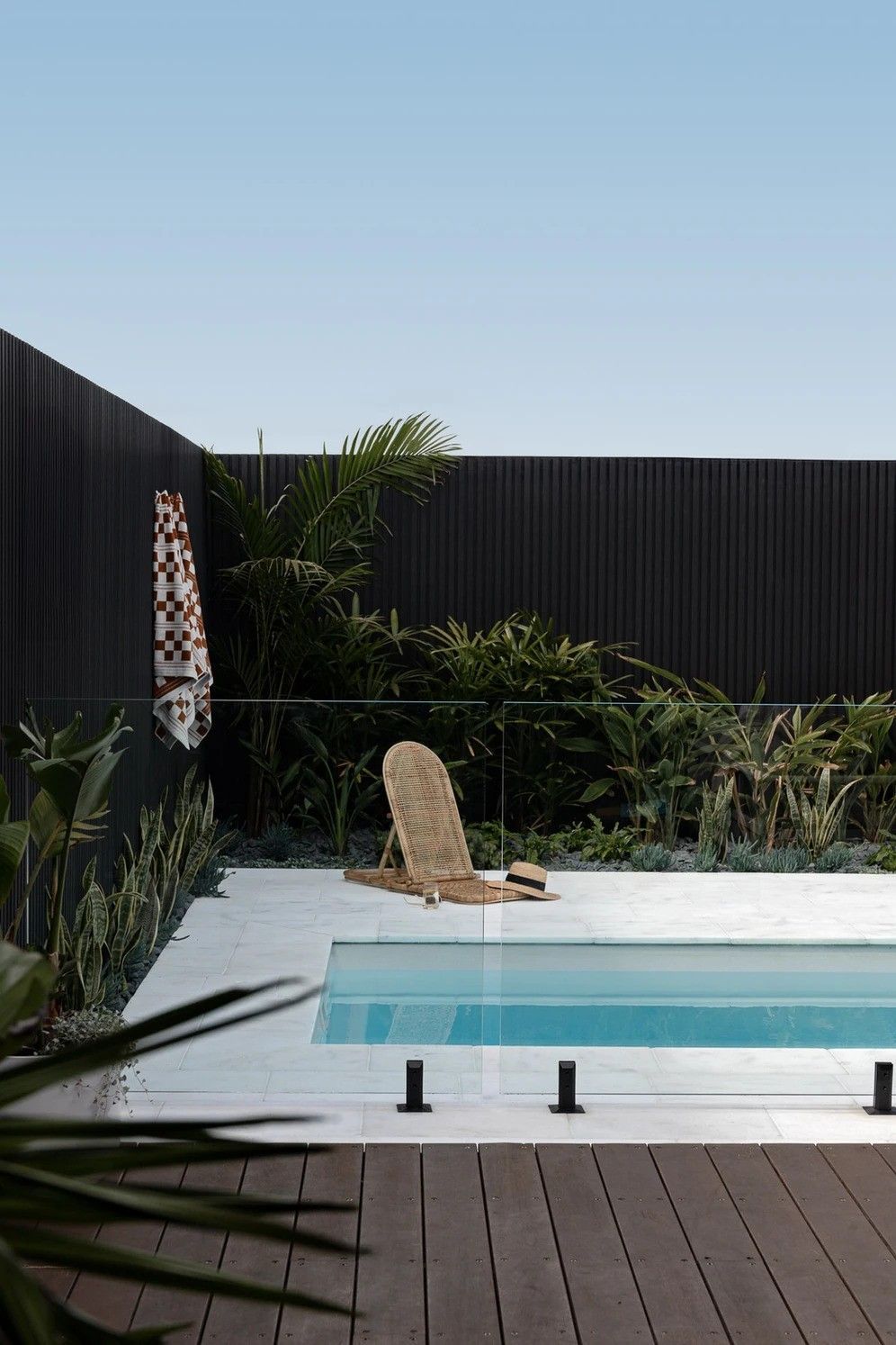Minimalist Backyard Pool With Wooden Deck — Billabong Pool Co in Smeaton Grange, NSW