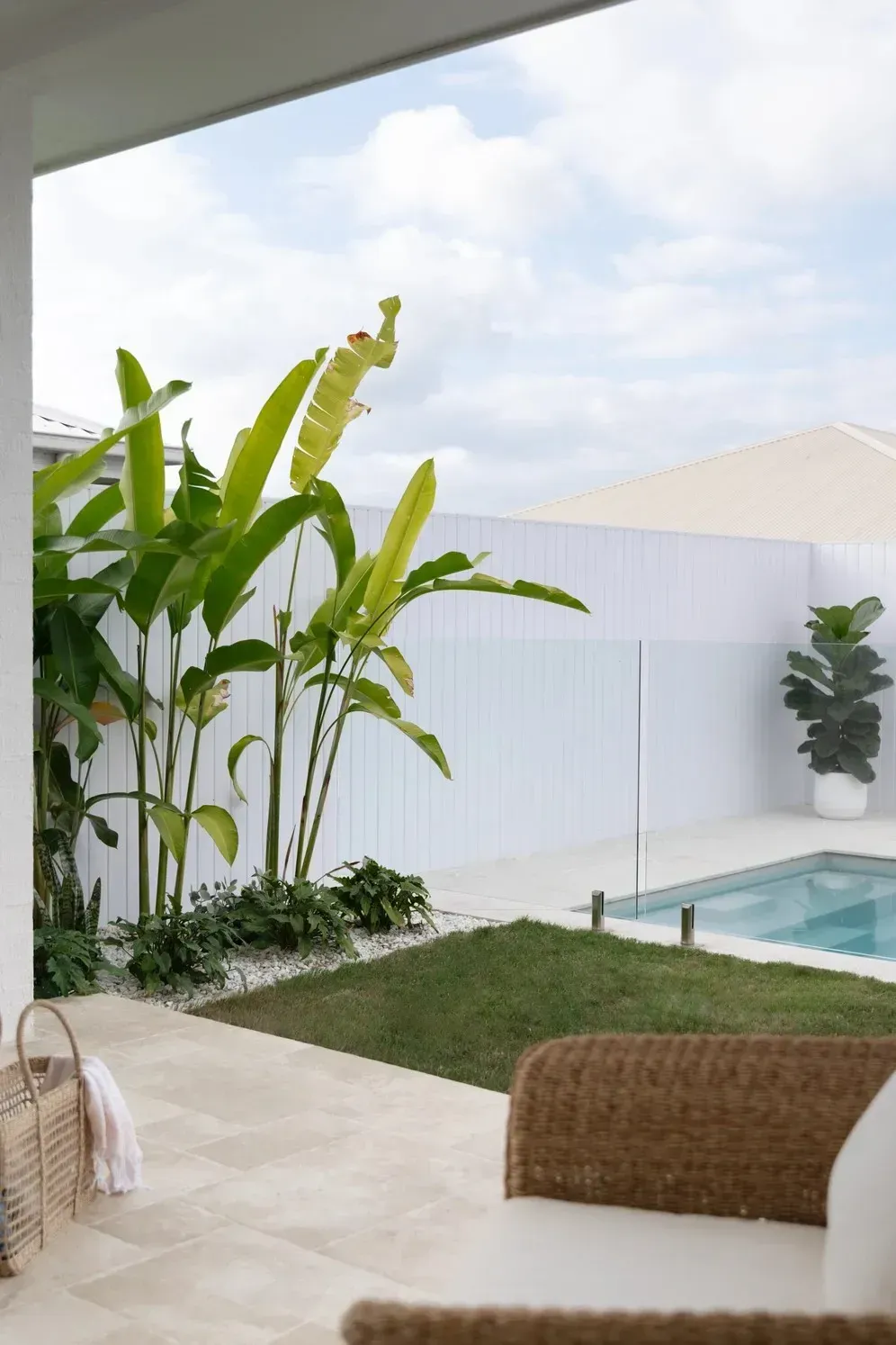 Tropical Patio With Banana Plants — Billabong Pool Co in Smeaton Grange, NSW