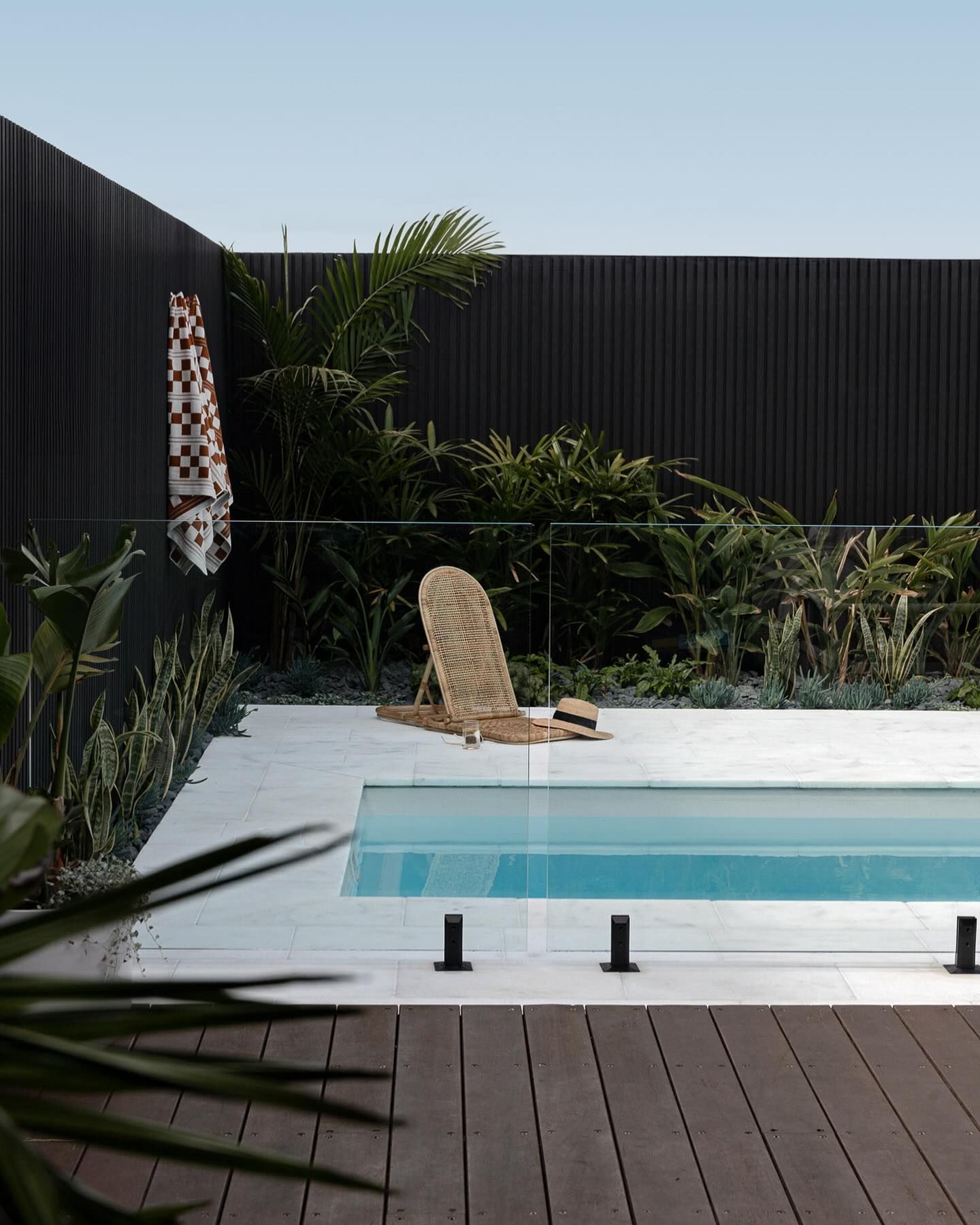 Pool With Wooden Deck And Lounge Chair — Billabong Pool Co in Wollondilly, NSW