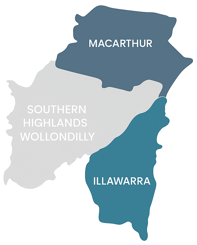 A Map Showing the Location of Macarthur and Illawarra — Billabong Pool Co in Smeaton Grange, NSW