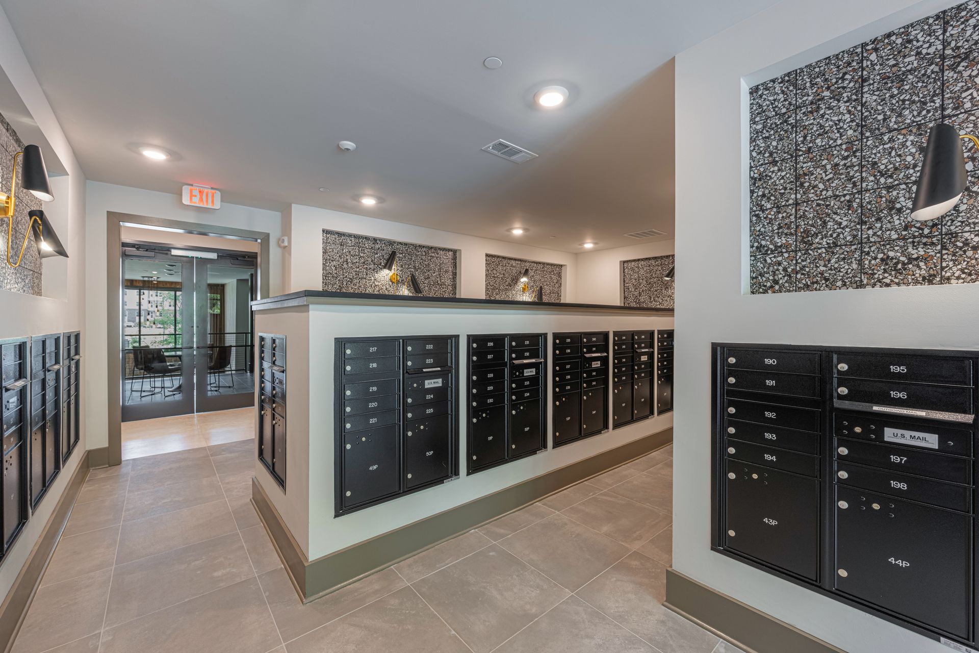 Package room at Conclave Sugar Hill. 