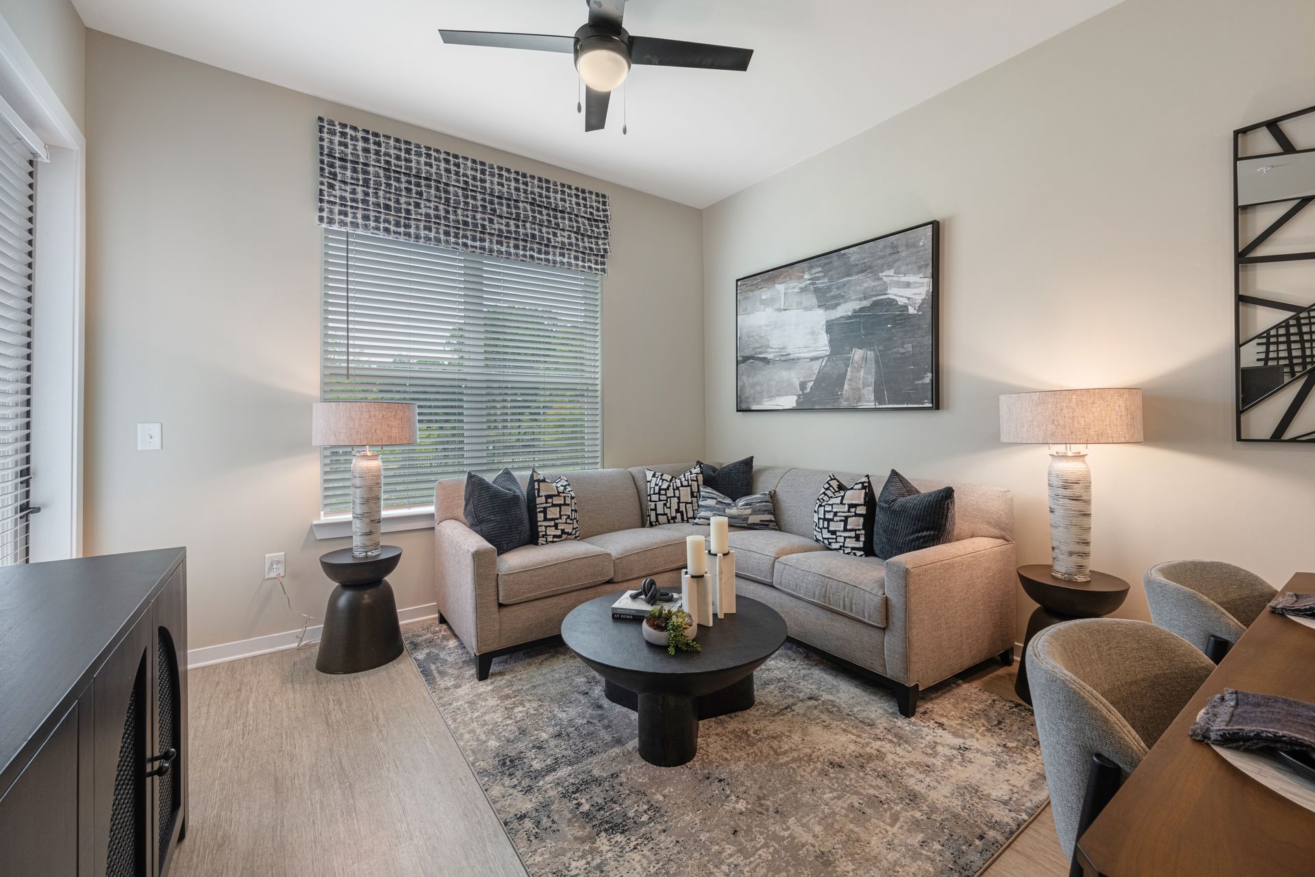 Living room at Conclave Sugar Hill. 