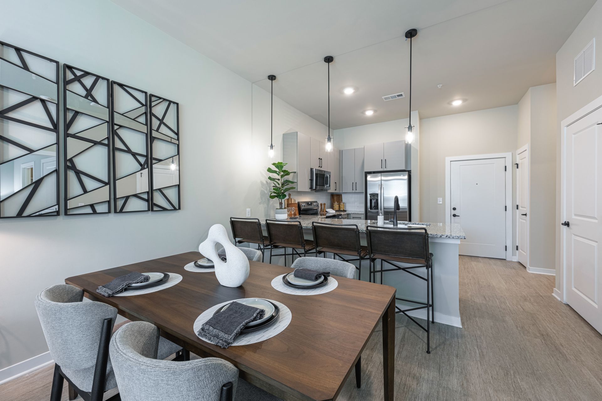 Dining area at Conclave Sugar Hill. 