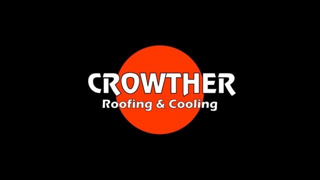 Crowther Roofing & Cooling logo in white and orange on a black background