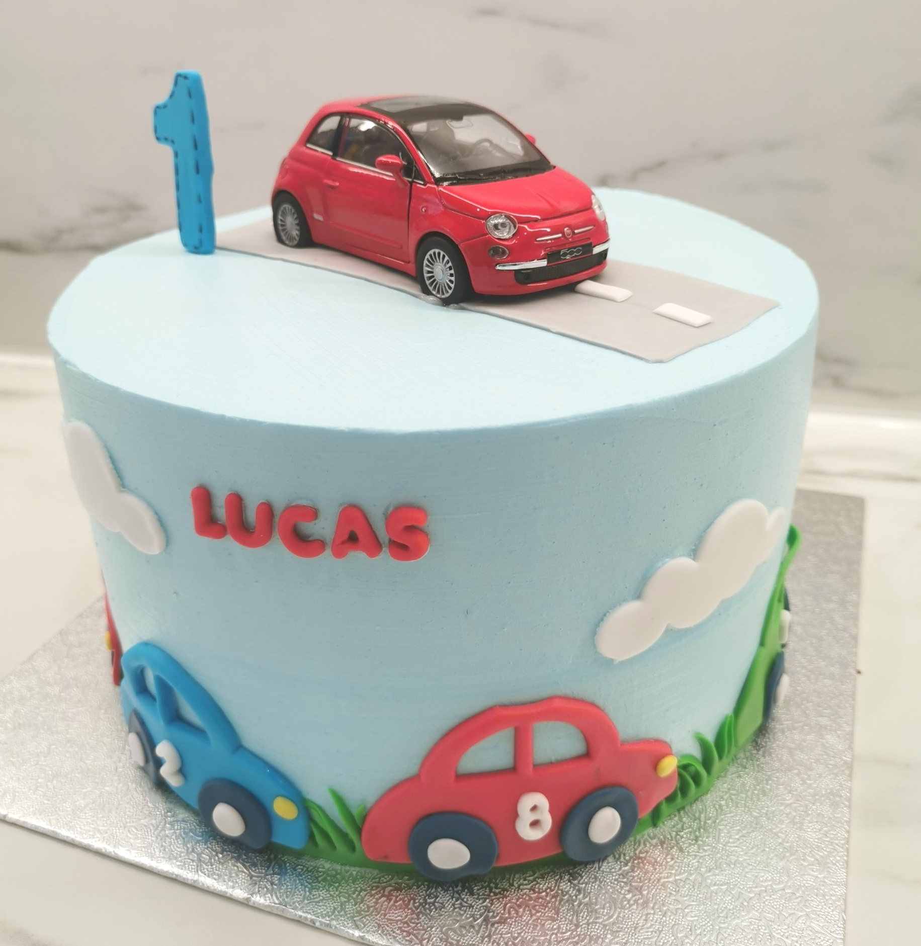 cars cake, birthdaycake, kindertaart
