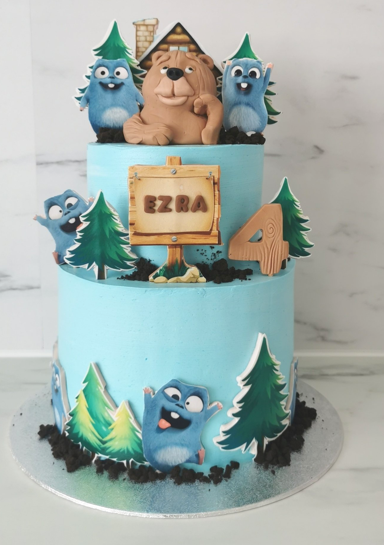 grizzy and lemmings, birthdaycake, bearcake, funny cake
