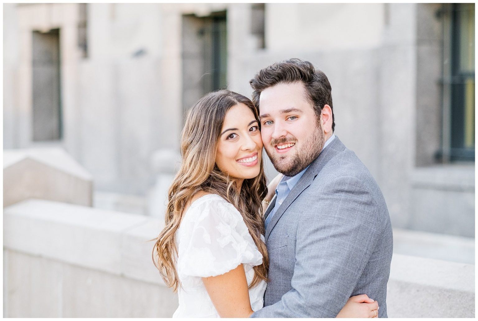 A Couple Smiling Together. Shop Wedding Registries at McAdams' Ltd., a Gift Store in Columbia, MO.