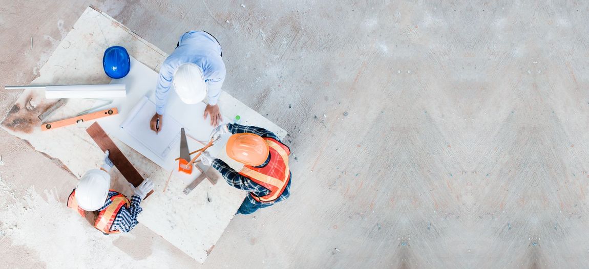 Team of young man and woman engineer and architects working