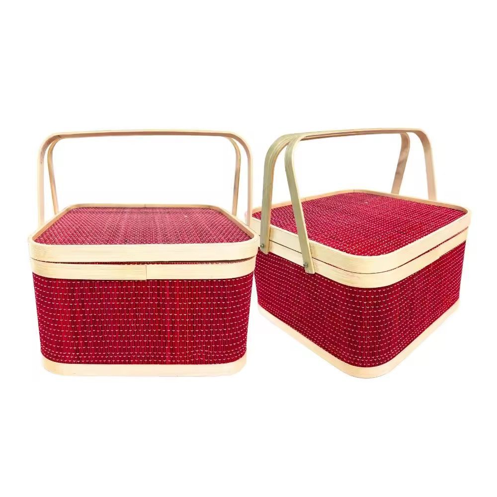 Handwoven Square Picnic Baskets