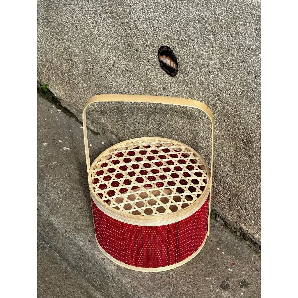 Handwoven Circle Picnic Basket