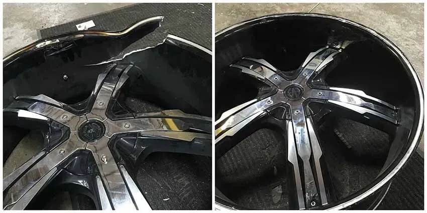 Broken and Repaired Rim — Greenville, SC — The Rim Doctor