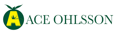 Logo for Ace Ohlsson, a green circle with the letter