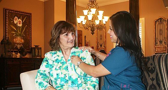 Checking Heart Rate with Stethoscope — Corpus Christi, TX — Angel Bright Home Health, Inc.