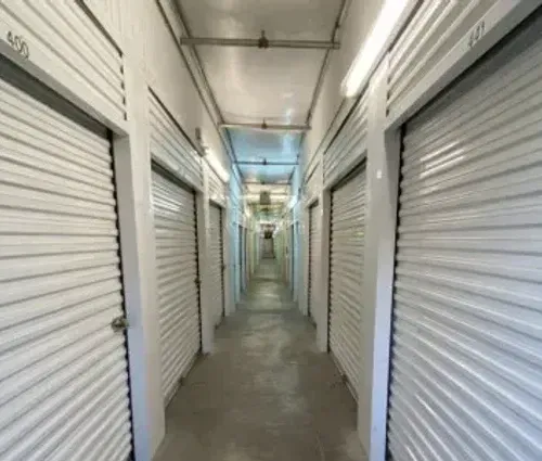 Clean indoor storage unit hallway at Green Valley Storage in Henderson