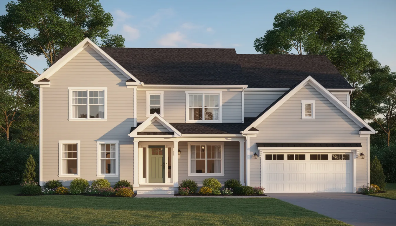 The image showcases a beautifully completed home exterior in suburban New Jersey, featuring new James Hardie siding that enhances the home's curb appeal. The siding job exemplifies exceptional durability and weather protection, ensuring the house can withstand harsh weather while providing energy efficiency and low maintenance for homeowners.