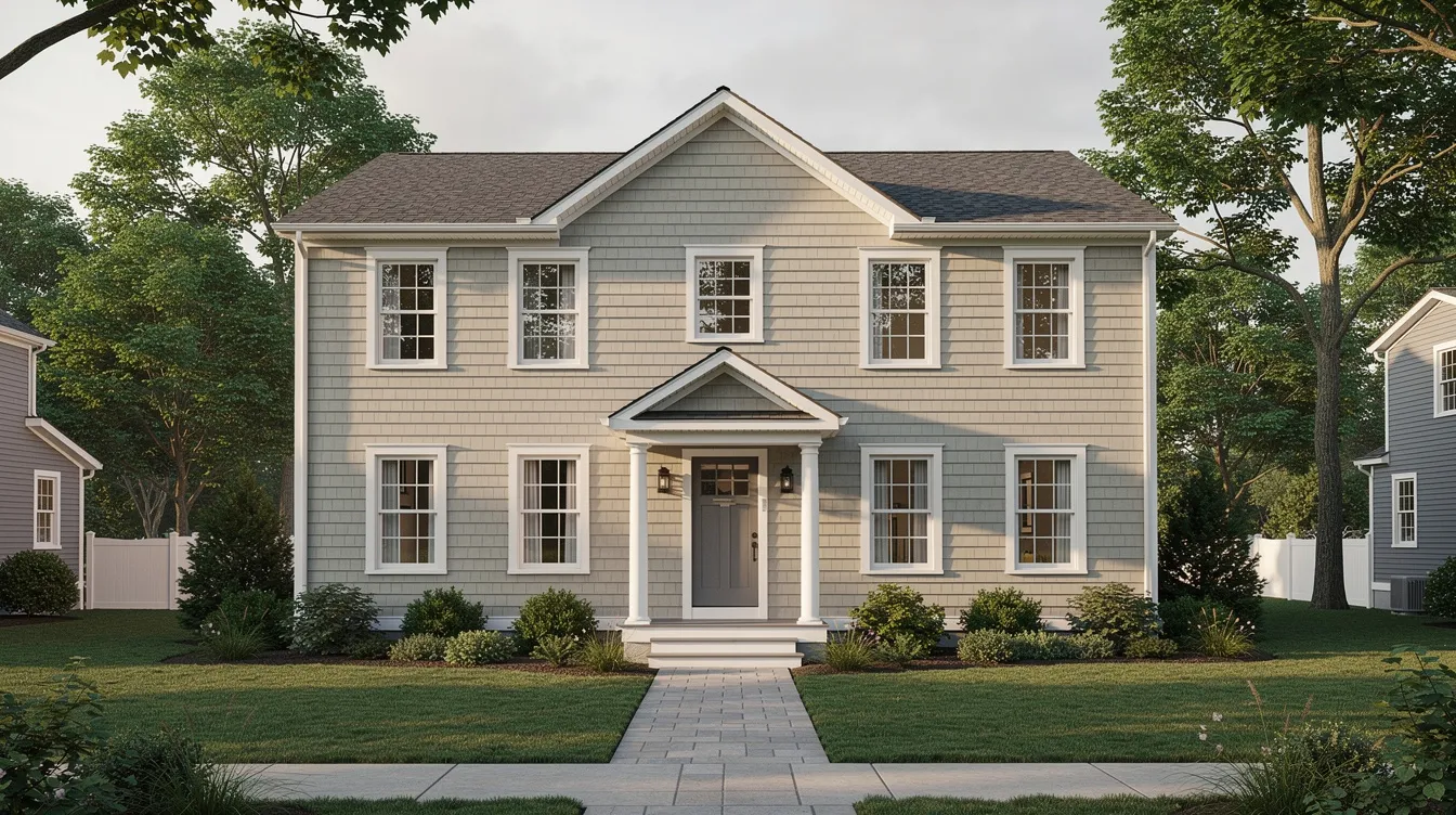 The image depicts a Bergen County, NJ style house featuring beautiful wood siding that enhances its curb appeal. The home's exterior showcases expert craftsmanship with a flawless finish, emphasizing the durability and charm of wood siding as a popular siding installation choice in the area.
