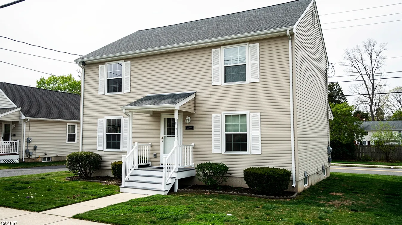 The image depicts a typical house in Essex County, NJ, showcasing insulated vinyl siding panels that enhance the home's curb appeal. The quality craftsmanship and durability of the vinyl siding reflect a commitment to energy efficiency and home improvement, making it a preferred choice for homeowners in northern New Jersey.