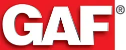GAF logo in white text on a red background with the registered trademark symbol.