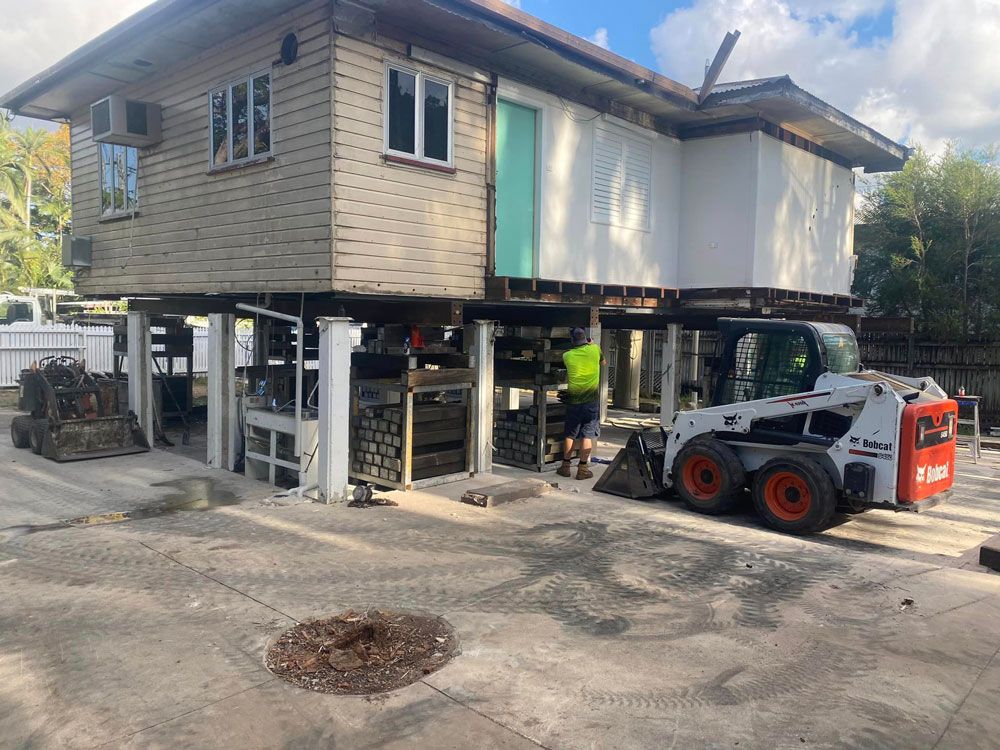 House Being Raised — House Lifting Services in Garbutt, QLD
