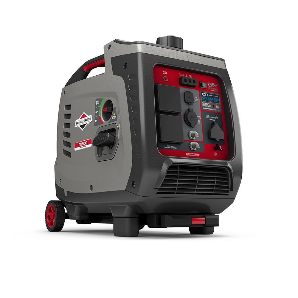 A Generator With Wheels is Sitting on a White Surface — Jacksons Mower Centre in Mackay, QLD
